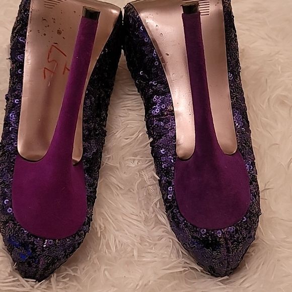 Steve Madden Bitter Purple Sequin Heels - Picture 13 of 16